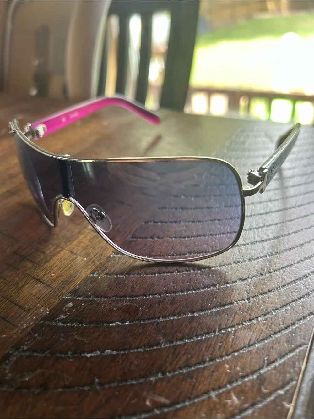 GUESS Blue and Purple Sunglasses with Original Cheetah Print Case